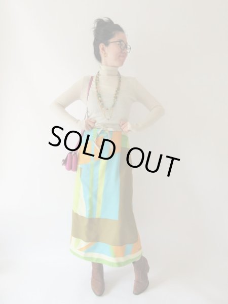 画像3: 【圧倒的個性*】ラップスカート風スカーフ巻きスカート (3)