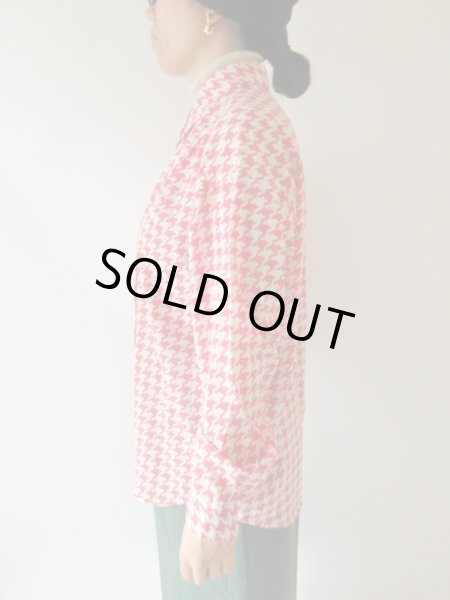 画像4: 【ヴィンテージ愛を語りたくなる*】ゆったりsize*デジタル千鳥柄シャツ (4)