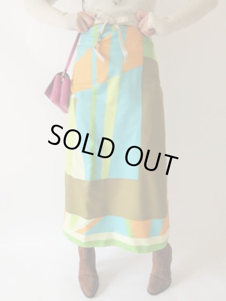 画像2: 【圧倒的個性*】ラップスカート風スカーフ巻きスカート (2)