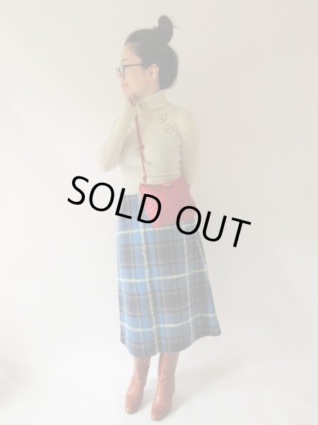 画像2: 【上品な大人可愛いチェック柄*】ラップスカート (2)