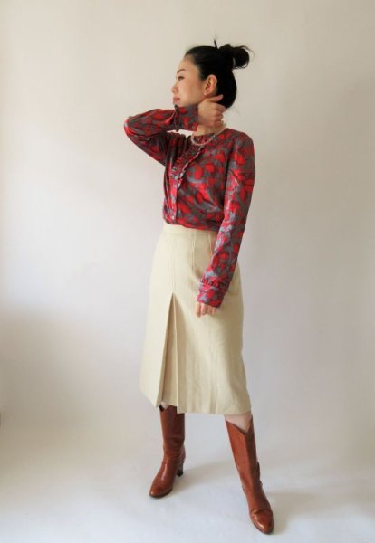 画像2: HANAEMORIのヴィンテージ*フリルデザインブラウス (2)