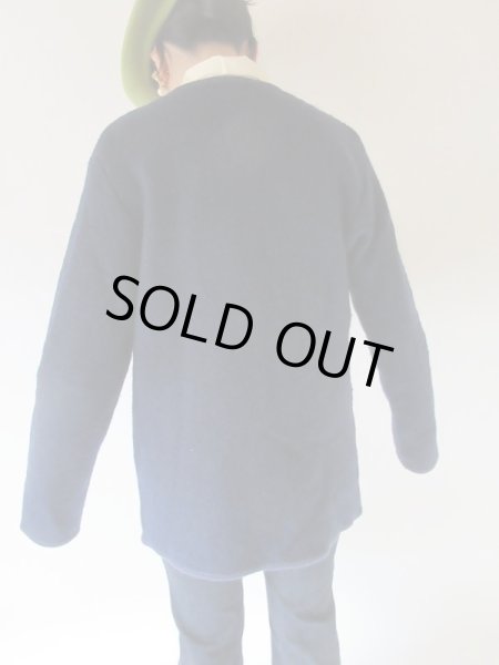 画像6: 刺繍のネイビーニットカーディガン (6)