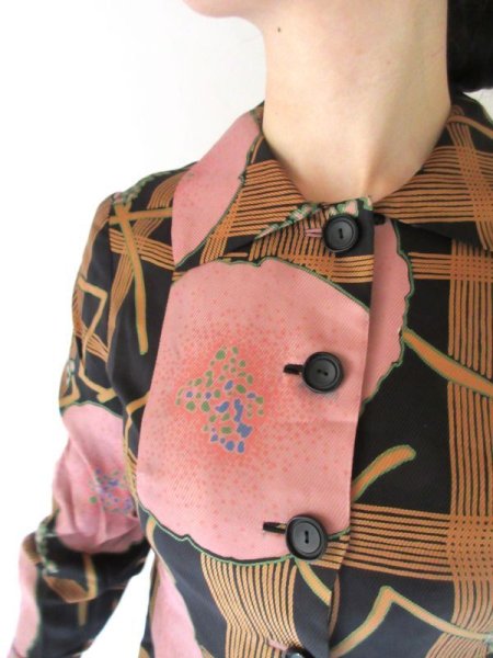 画像8: お仕立て品の1点モノ*花柄ジャケット (8)