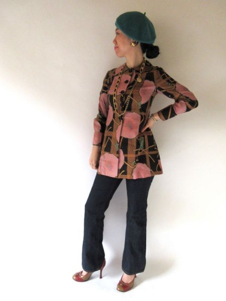 画像3: お仕立て品の1点モノ*花柄ジャケット (3)