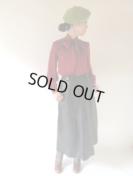 画像4: 【上質シープレザーが自慢*】美品*マキシ丈スカート (4)