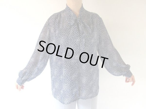 画像3: シフォンのリボンタイブラウス (3)