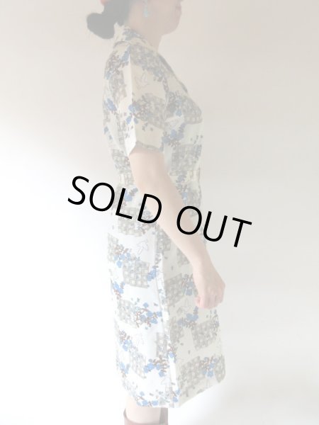 画像6: 【イヤリングと2点セット*】白い鳥とお花柄のワンピース (6)