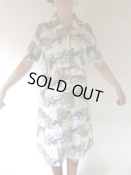 画像4: 【イヤリングと2点セット*】白い鳥とお花柄のワンピース (4)