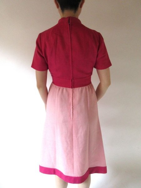 画像5: 海外ヴィンテージのバイカラーワンピース (5)