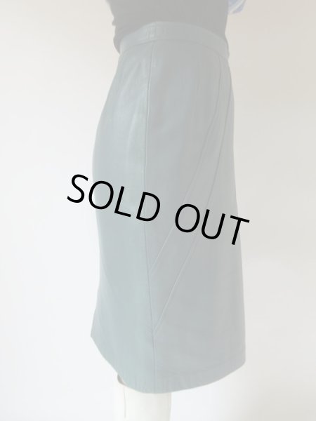 画像4: 【上質イングランドラム*】美品*綺麗色レザースカート (4)