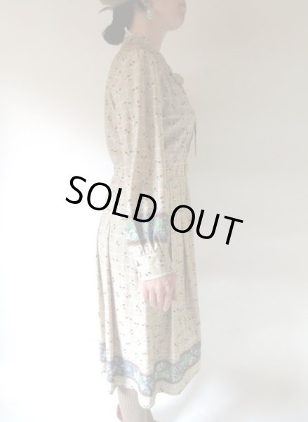 画像5: 【イヤリングと2点セット*】レトロフラワーのボウタイワンピース (5)