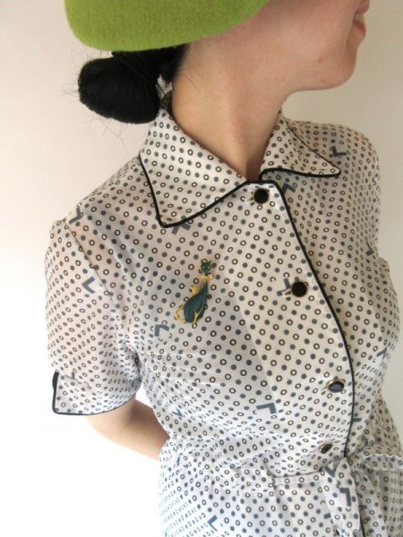 画像4: レトロ水玉ワンピース (4)