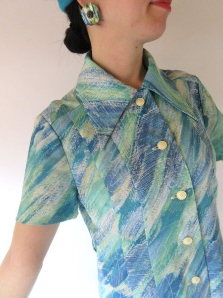 画像6: 爽やかブルーのワンピース (6)