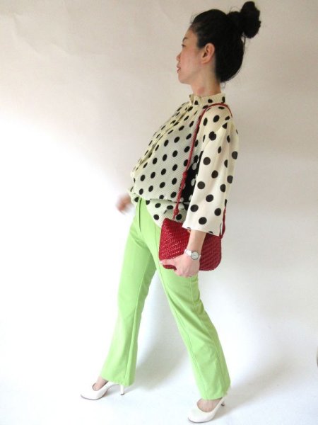 画像3: 【差し色使いに最強*】爽やかライムグリーンパンツ (3)