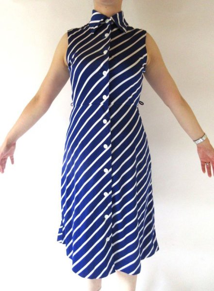 画像3: 爽やか斜めストライプワンピース (3)