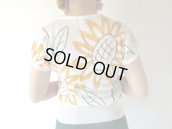 画像6: 【夏のお出かけはコレで決まり*】ひまわり柄ニット (6)