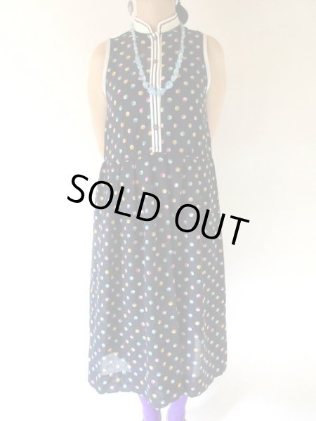 画像3: 【ありそうでなかった色合わせ*】カラフル水玉柄ワンピース (3)