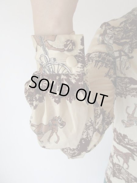 画像7: 【大人可愛くボウタイ*】貴婦人の馬車柄シャツ (7)