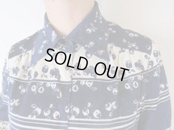 画像6: 【大人レトロの極み*】リンゴとさくらんぼ柄シャツ (6)