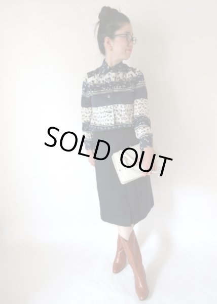 画像2: 【大人レトロの極み*】リンゴとさくらんぼ柄シャツ (2)