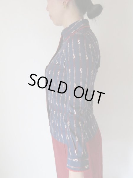 画像4: 【褪せない定番配色*】馬柄トリコロールシャツ (4)