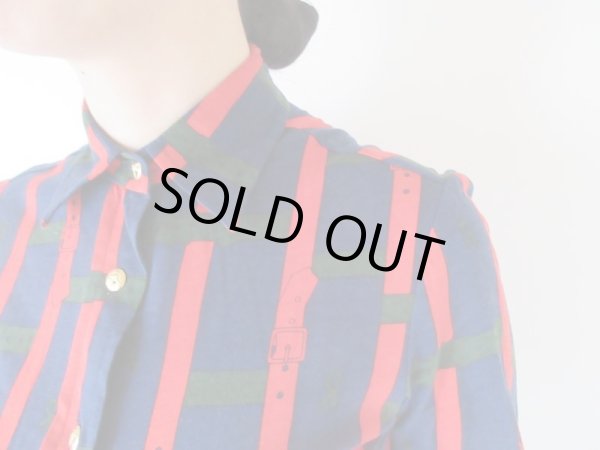 画像7: 【褪せない定番配色*】ベルト柄シャツ (7)