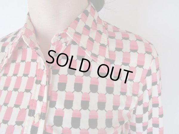 画像8: 【抜群インパクト*】レトロ幾何学柄シャツ (8)