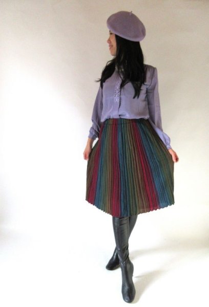 画像2: 【視線を奪う*】w60〜106cm*レインボーカラースカート (2)