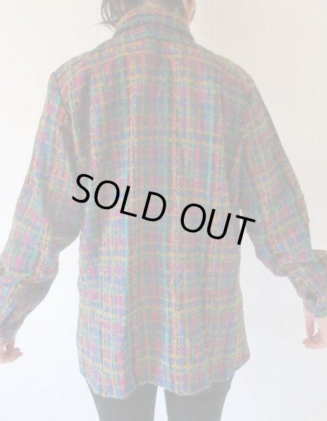 画像5: 【近くで見てほしい*】ループヤーンのチェックシャツ (5)