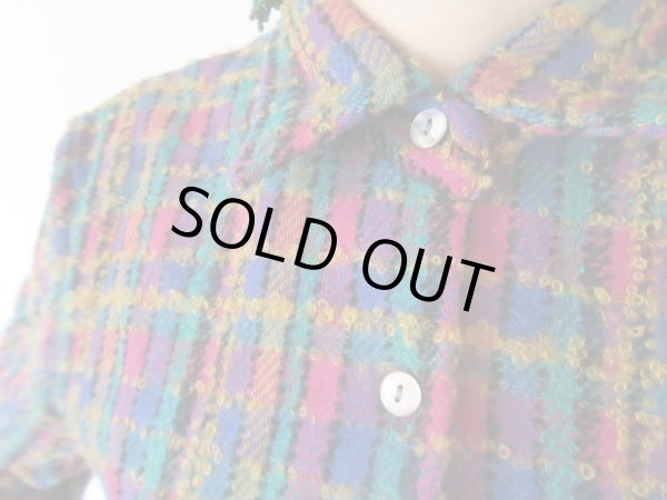 画像7: 【近くで見てほしい*】ループヤーンのチェックシャツ (7)