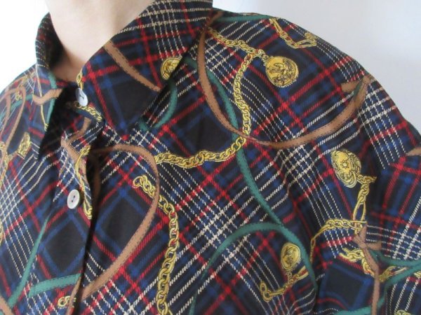 画像7: 【永くヘビロテチームに*】ゆったりsize*チェックとチェーン柄シャツ (7)