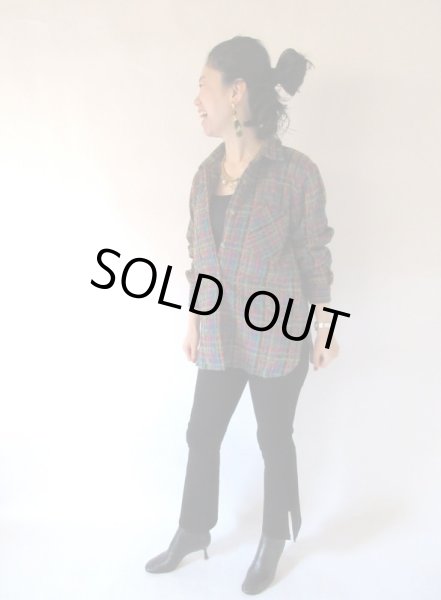 画像2: 【近くで見てほしい*】ループヤーンのチェックシャツ (2)