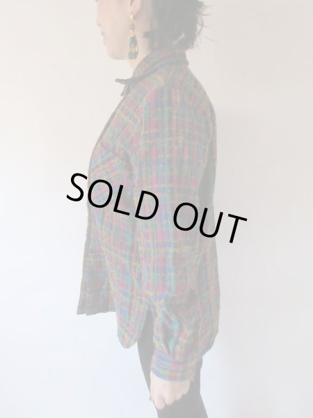 画像4: 【近くで見てほしい*】ループヤーンのチェックシャツ (4)
