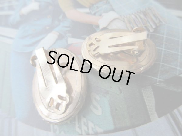 画像5: 【台座が可愛い*】60s*USAオーバルイヤリング (5)