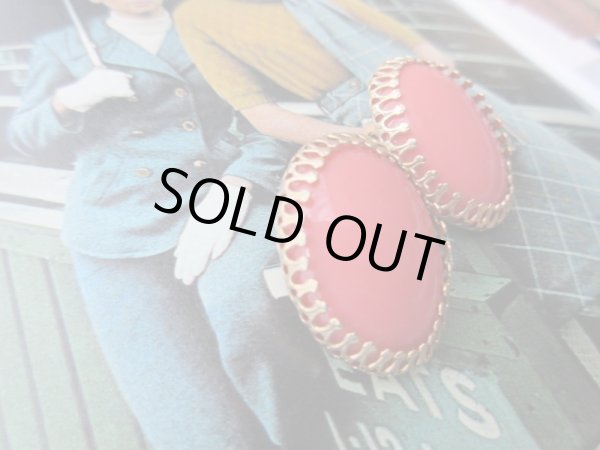 画像3: 【台座が可愛い*】60s*USAオーバルイヤリング (3)