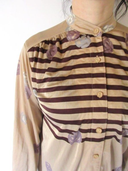 画像7: 【ボトムスに重ね着で楽しみたい*】ボーダー×花柄ワンピース (7)