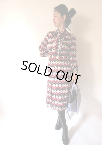 画像2: 【クラシカルで華やか*】お仕立て品*ボウタイワンピース (2)