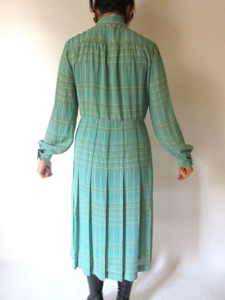 画像5: 【色鮮やかグリーン*】ボウタイワンピース (5)