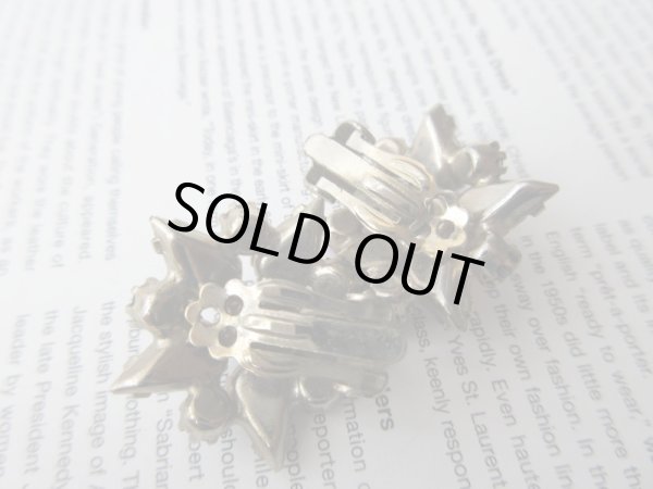 画像5: 【ドイツのvintage*】ピンク×パープルラインストーンイヤリング (5)