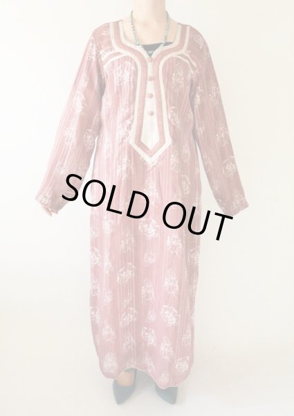 画像3: お仕立て品*異素材切り替えのマキシワンピース (3)