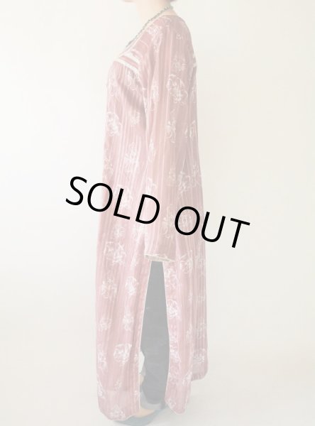 画像4: お仕立て品*異素材切り替えのマキシワンピース (4)