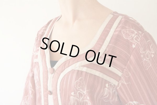 画像6: お仕立て品*異素材切り替えのマキシワンピース (6)