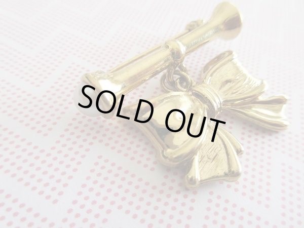 画像3: 【お行儀の良さが自慢です*】未使用*揺れるリボンブローチ (3)