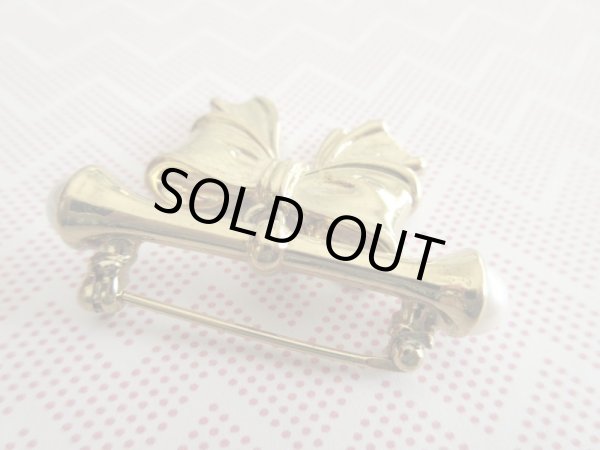 画像4: 【お行儀の良さが自慢です*】未使用*揺れるリボンブローチ (4)