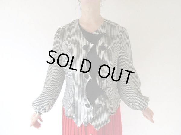 画像3: 【この１着で大人顔*】モノトーンストライプブラウス (3)