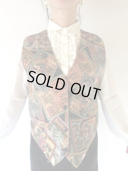 画像4: 【魅惑のゴブラン織り*】ゆったりsize*絵葉書柄ベスト (4)