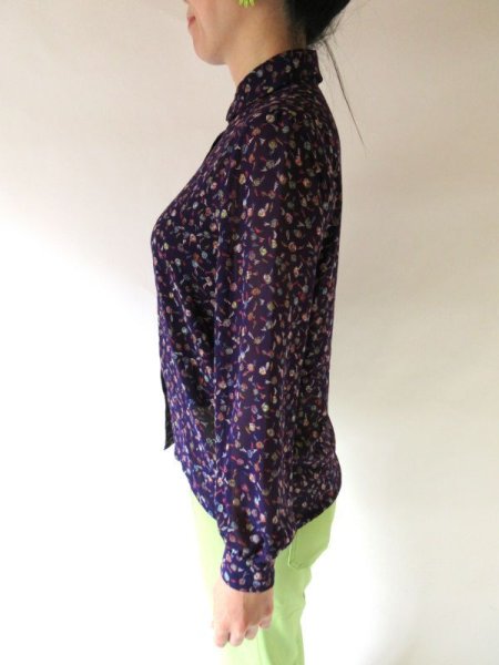 画像4: 【軽やかに大人レトロ*】シフォン小花柄ブラウス (4)