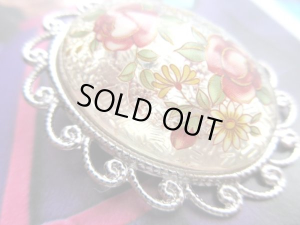 画像3: 【フリルの台座がポイントです*】未使用*クラシカルフラワーブローチE (3)