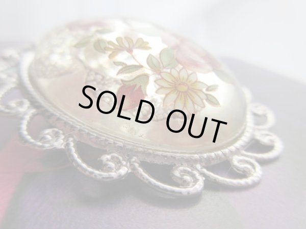 画像6: 【フリルの台座がポイントです*】未使用*クラシカルフラワーブローチE (6)