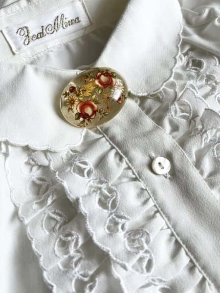 画像7: 【艶っぽさにグッときたら*】未使用*クラシカルフラワーブローチA (7)